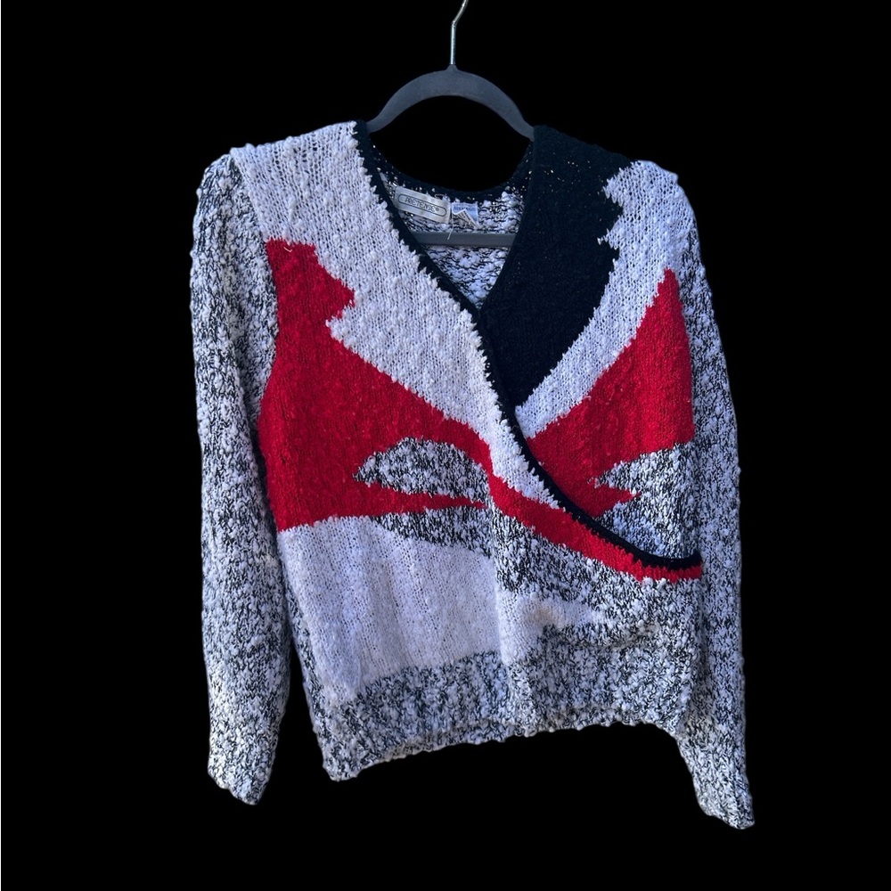 Vintage Precision Abstract Patterned Sweater In R… - image 2
